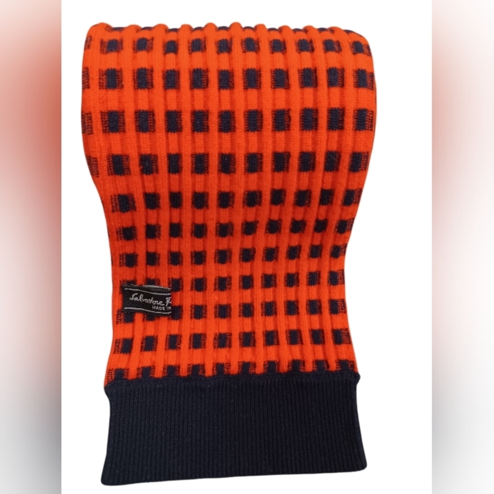 Salvatore Ferragamo EUC Black And Red Checkered Scarf O/S - Picture 2 of 5